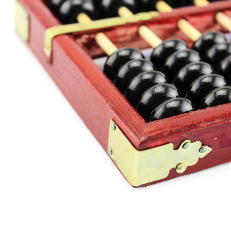 Traditional Wood Abacus 13-Digit Abacus Children Mathematical Calculation Tool 13-Column 7 Beads Abacus Calculator