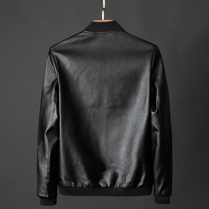 New leather jacket men's casual jacket, trendy slim-fit and stylish youth spring/autumn biker jacket