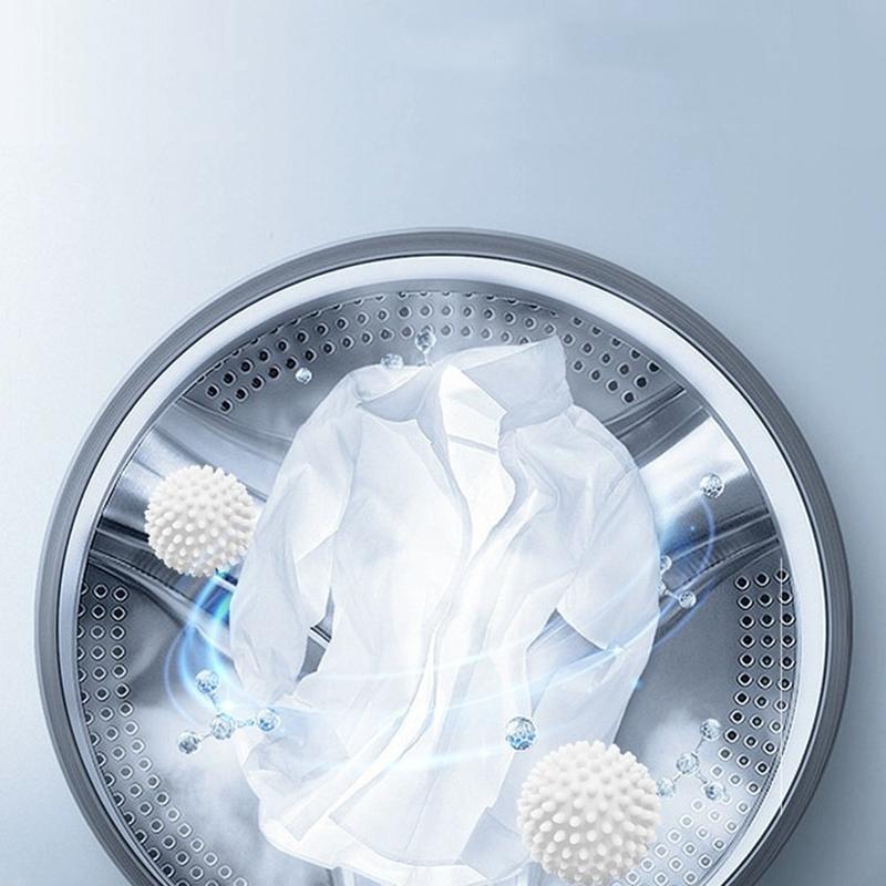 4 Pieces Circular Pure White Magic Cleaning Drum TPR Anti-Winding Laundry Ball Washing Machine for Dirt Removal and Knotting