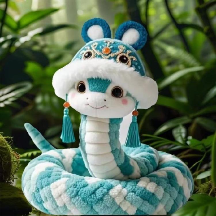Soft Plushie Snake Year Pillow Bringing Luck Cartoon Cushion for Home Decoration Lover