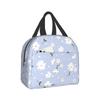 Insulated Lunch Box Daisy Flower Lunch Bag Spring Floral Reusable Bag Flowers Blue Cooler Tote Bags for Kids Teens Adults Girls