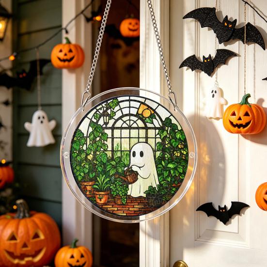 Halloween Acrylic Jigsaw Puzzle Suncatcher Stained Glass Style DIY Sun Catcher