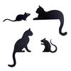 3/4Pcs Halloween Black Cat Decor Wooden Cat Silhouette Door Corner Decor Scary Family Home Party Hanging Sign Cutout Door Window Decoration