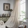 Rod Pocket Beige Curtain Crochet Hollow Tassel Blackout Bedroom Kitchen Living Room Window Curtains for Home Decor, 1pc