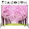 2D Wedding Floral Backdrop, 2D Flat Printing Cherry Blossom Tree Tunnel for Photos