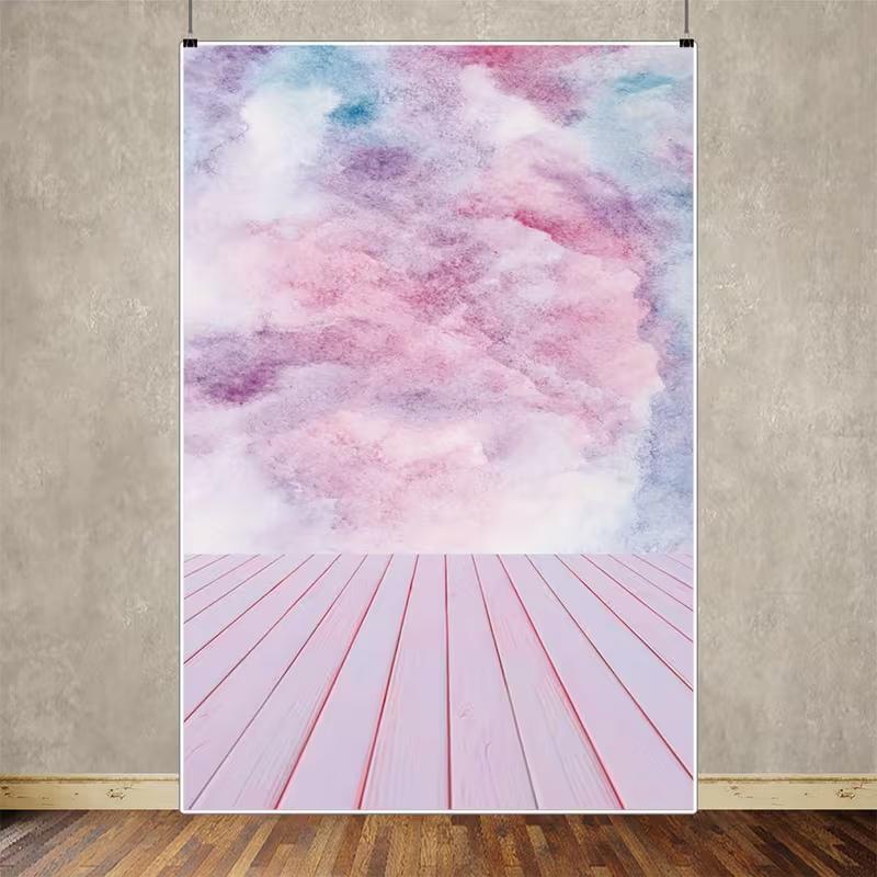 Watercolor Tie Dye Sky Tapestry Soft Pastel Wall Decor for Teens