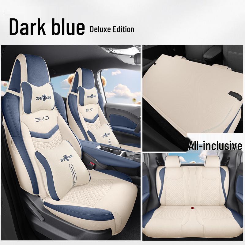New BYD Seagull Five-Seat Cartoon Linen Car Seat Cushion