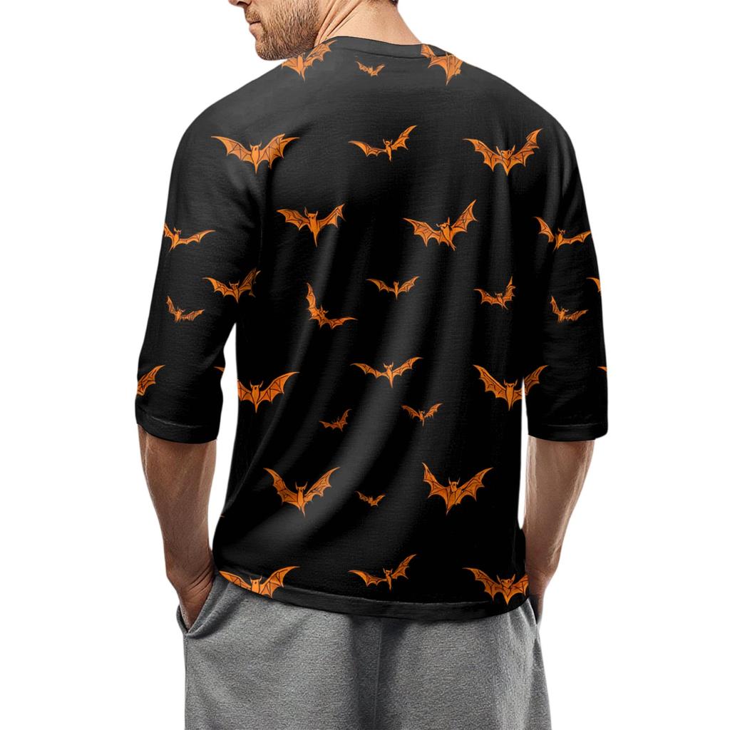 Men's Round Neck Plunger Sleeve T-Shirt Top