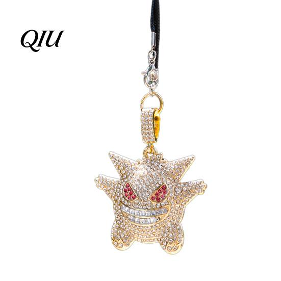 Holiday Gift for Car Lovers Bling Accessories, Cute Rhinestone Devil Rear View Mirror Alloy Hanging Pendant Charm, Halloween Auto Interior Vehicle
