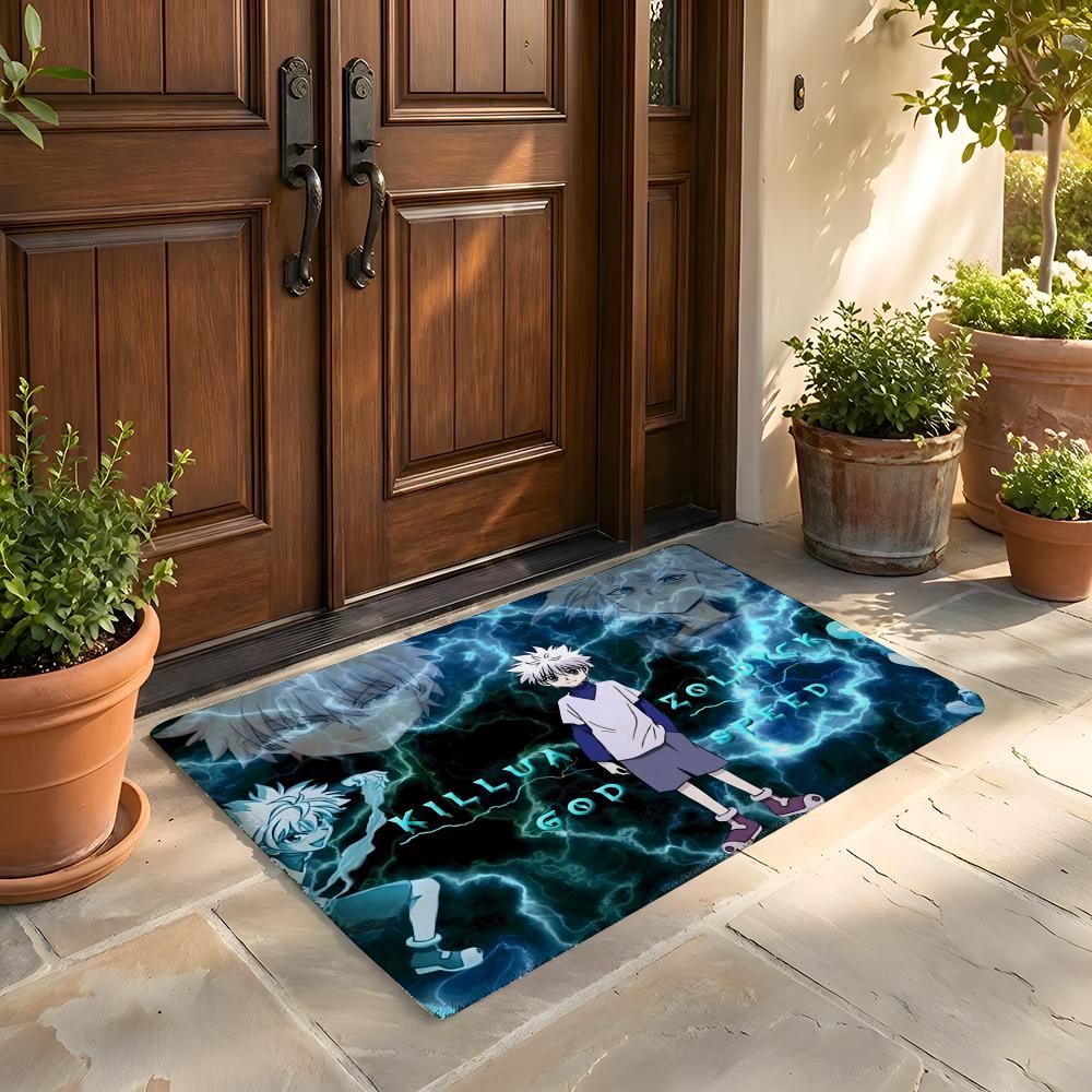 Floor Mat Soft Flannel Rug Non-Slip Absorbent Mat for Bathroom Bedroom Home Decor H-Hunter and H-Hunter Anime
