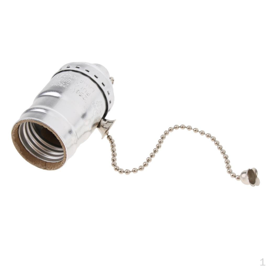 

Патрон лампы из алюминиевого сплава с цепочкой, одинарное основание 26/E27 Silver