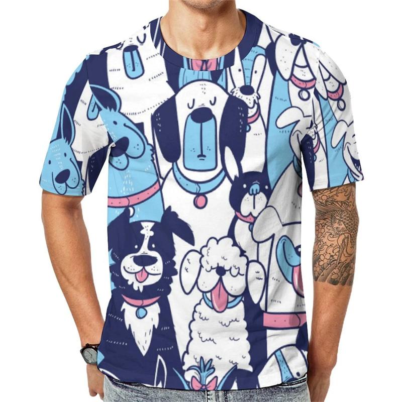 Tiger Animal Pattern 3D Printed T-shirt for Summer Casual Fashion Short Sleeved Top for Men, Cute Elements Round Neck Streetwear