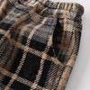 Brand Kids' Autumn/Winter Fleece-Lined Plaid Cuffed Pants for Boys - Thick and Warm