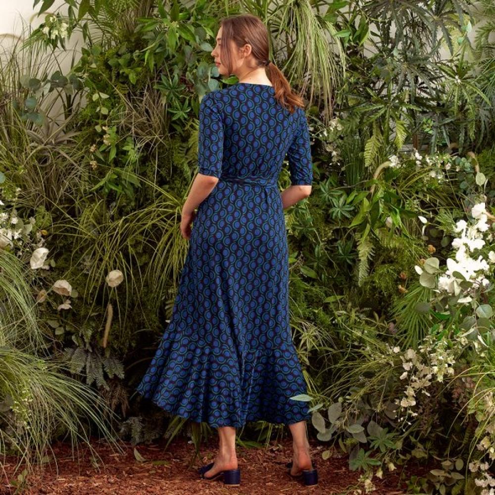 Lipbbam Creora Vivienne 3 4 Sleeve Frill Wrap Dress Ldm42oc01