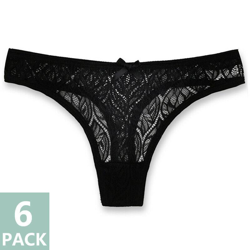 LOT 6 Chiloți tangi brodat din dantelă Chiloți cu două picioare și cu fund cu nod