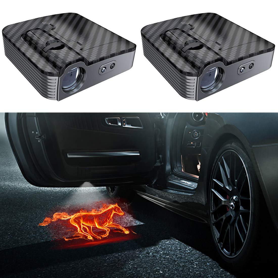 

HualuBro 2 шт. Светодиодная шторная лампа для универсального автомобиля, приветственный свет для двери, шторный свет, легко красный