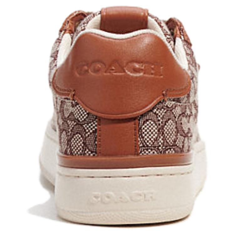 Coach Fabric Round Toe Lace-Up Low-Top Casual Shoes Women sneakers Brown CN171-URC