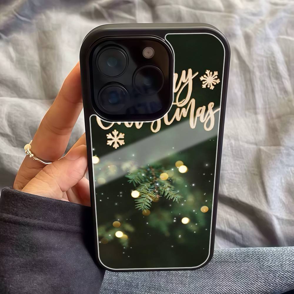Christmas Tree Pattern Fashion Ins Phone Case For IPhone17 16 15 14 13 12 11 Pro Max Glossy HD Hard PC Cover