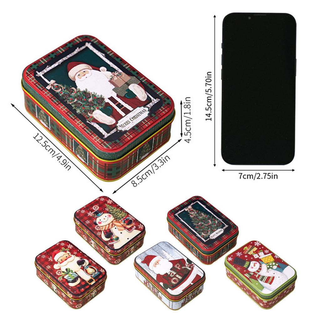 

Christmas Card Holder Tin Boxes Metal Candy Box Decoration With Lids Christmas Holiday Box Set Metal Cookie Tin Box With Lid For