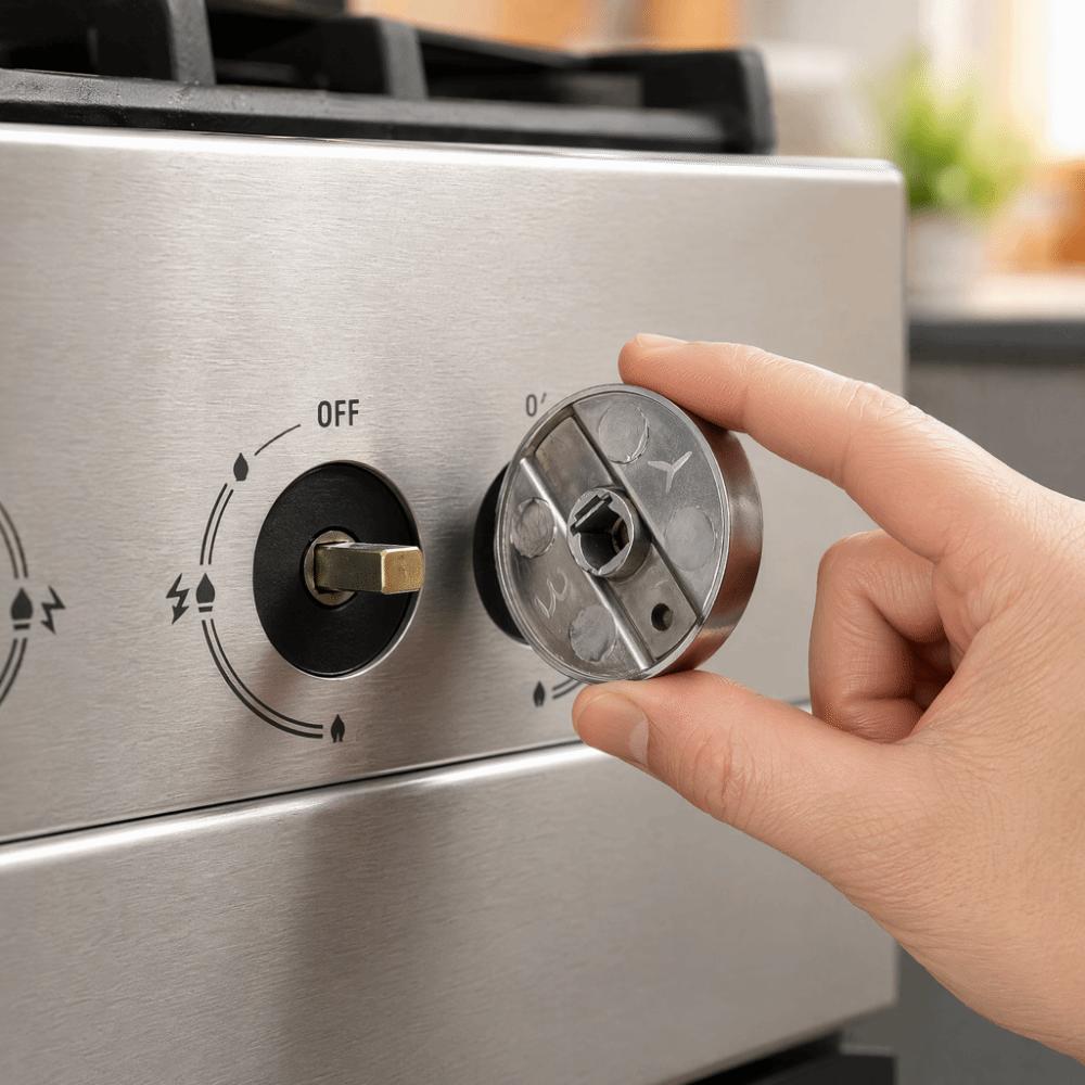 6PCS Indicator Hole Gas Stove Knobs Round Knob Replacement Stove Knobs  Tabletop Stove