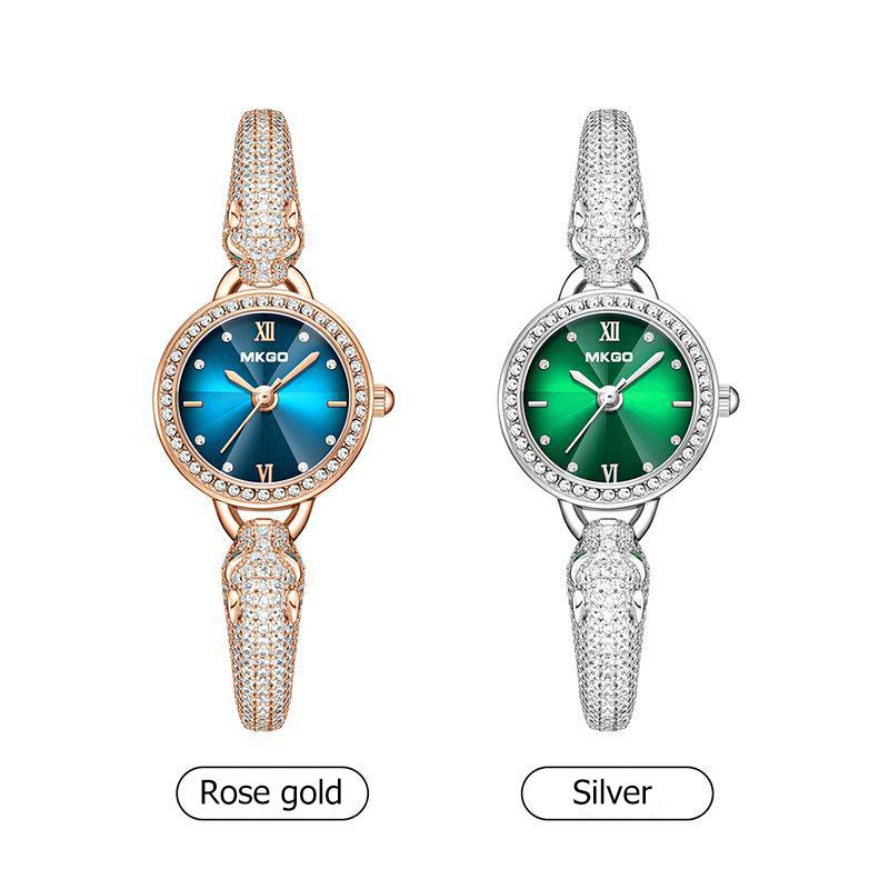 UTHAI L30 Nowy Damski Zegarek Kwarcowy Modny Wzór Głowa Leoparda Wodoodporny Bransoletka Lekki Luksus Inkrustowany Błyszcząca Biżuteria Pełen Diamentów