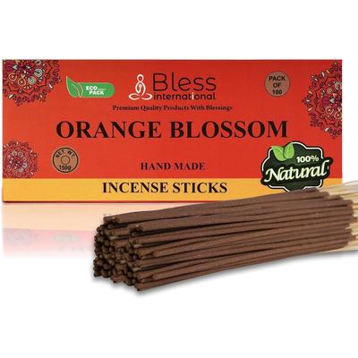 Bless-Orange-Blossom-Incense-Sticks 100%-Natural-Handmade-Hand-Dipped-Incense-Sticks Organic-Chemicals-Free for-Purification-Relaxation-Positivity