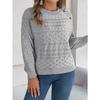 Neuer einfarbiger Pullover mit gedrehten Knöpfen und Laternenärmeln für Damen im Herbst und Winter