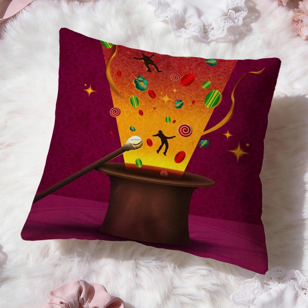Moive W-Wonka Cushion Cover Premium Comfort Reversible Pillow Cove -Two in One Design for Any Room & Car Interior