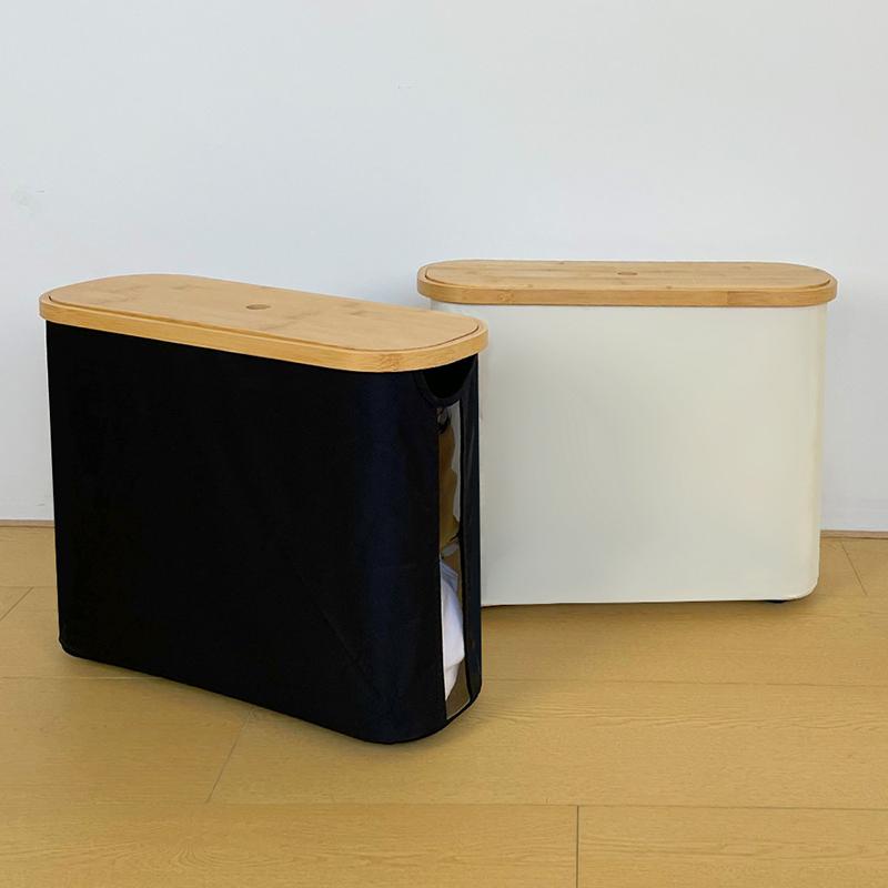 Large Bamboo Toilet Paper Storage Organizer With Bamboo Lid Cabinet Toilet Paper Basket For Bathroom