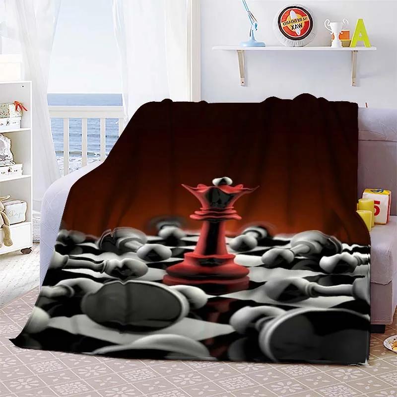 Chess Printed Soft Flannel Throw Blanket International Chess Beds Hiking Picnic Sofa Couch Cover Fashion Bedspread Blanket Gifts