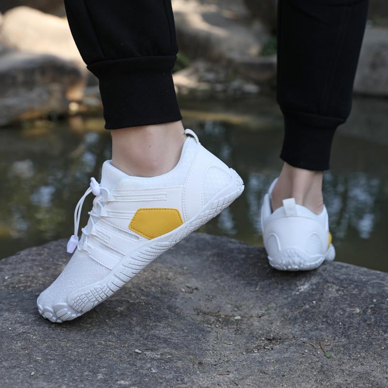 Fashion Wide Toe Barefoot Shoes for Unisex Artificial Leather Outdoor Walking Sneakers Zero Drop Minimalist Elastic Anti Slip Wear-resis