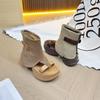 Thick-soled Trousers, Boots, Sandals, Women's 2025 New Summer Sweet and Cool Locomotive + Boots, Toe Roman Shoes, Short Boots.