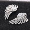 925 Sterling Silver Angel Wings Stud Earrings for Women New Cubic Zirconia Romantic Female Earrings Engagement Wedding Jewelry