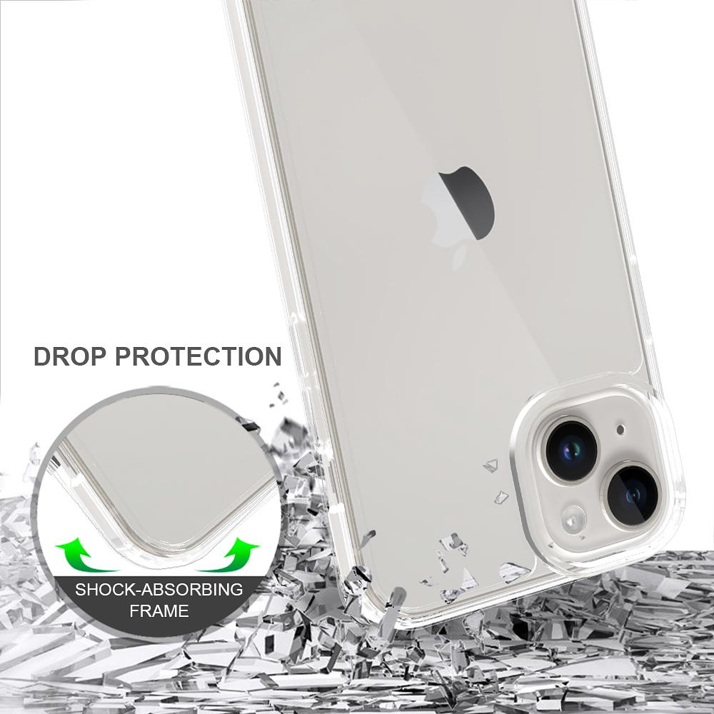

For iPhone 15 Plus Clear Acrylic+TPU Hybrid Phone Cover Anti-Scratch Mobile Phone Case Shell A