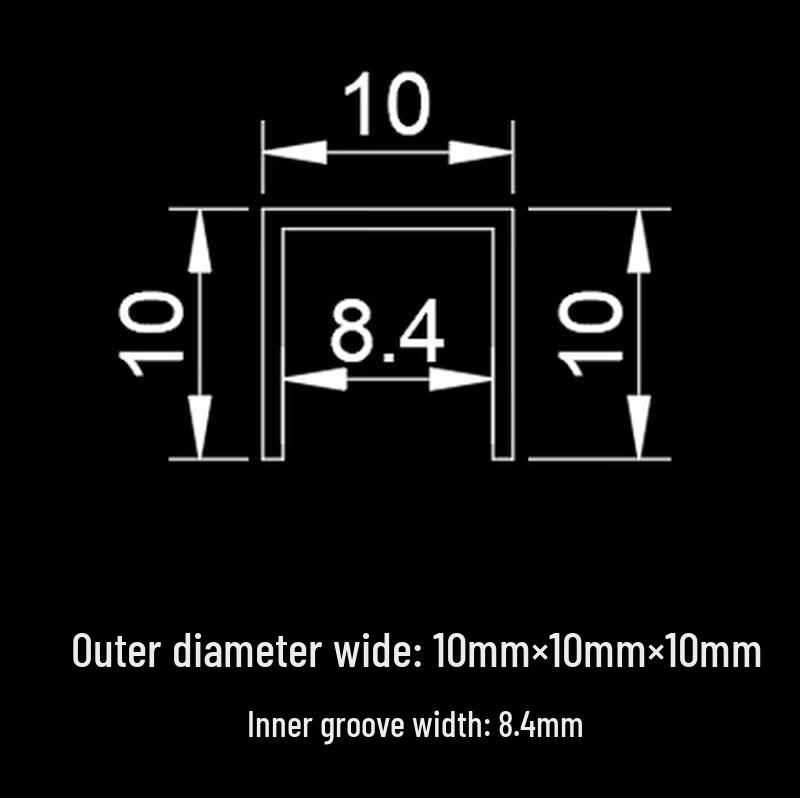 ZOEBE Stainless Steel U-Shaped Edge Trim 10x10x10mm, 2.44m