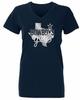 Ladies Dallas Cowboys Blue Kit V Neck Foil Print Short Sleeve T Shirt