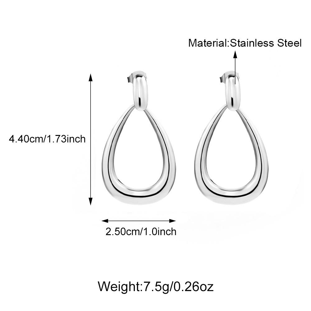 Retro Teardrop Stainless Steel Earrings – Elegant, Versatile, and Trendy
