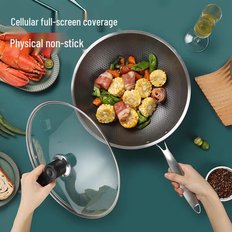Baishide Laofusi 32cm Stainless Steel Wok