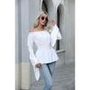 BITCED Women's Fashion Casual Solid Color Print Long Sleeve Blouses & Shirts
