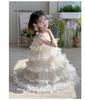 Girl Princess Dress 2026 Spring/Summer New Flower Birthday Dress Girl Fairy Yarn Dress Children's Cake Dress