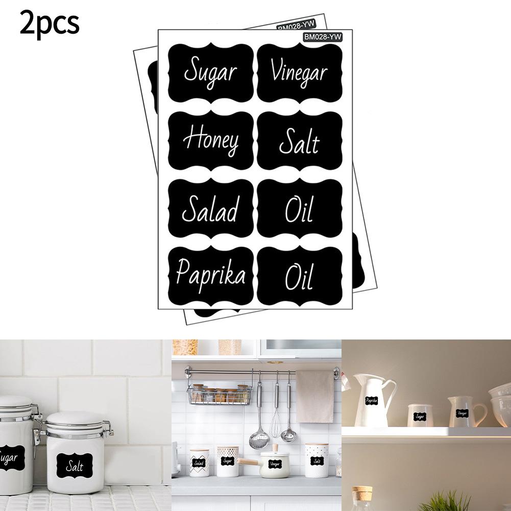 Rzeczywisty Zestaw Arkuszy Naklejki Kuchenne Opakowanie Zawiera Wstępnie Nadrukowane Eleganckie Vintage Pogrubione Naklejki na Słoiki z Przyprawami