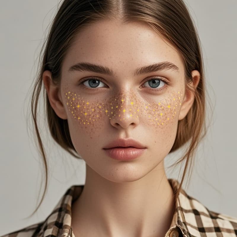2Pcs Gliding Facial Stickers Anti-Sweat Simulation Freckle Makeup Tattoo Sticker