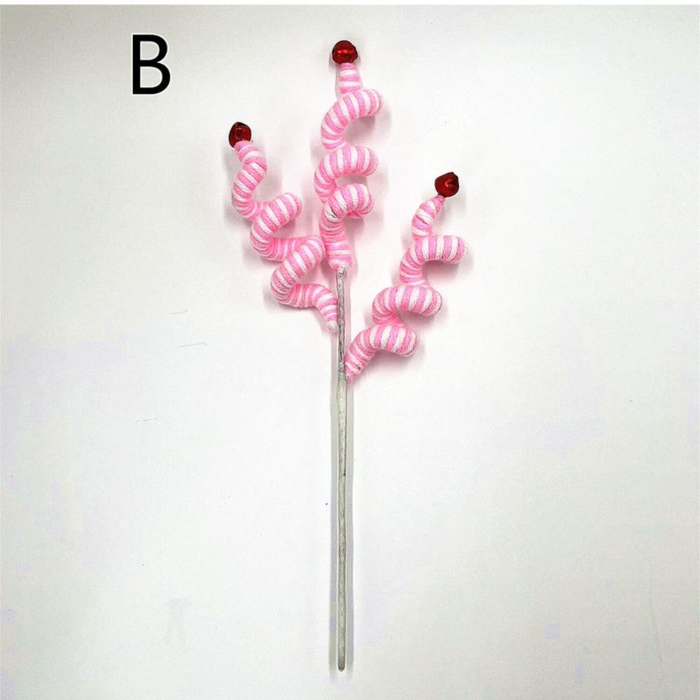 Candy Color Xmas DIY Bouquet with Bell Christmas Tree Decorations Twisted Lollipop Flower Branches DIY Accessories Navidad Gift