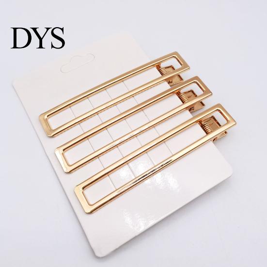 Duck-bill Clips 10Pcs Women Hairpins Non-fading Gloss Geometric Hollow Out Anti-slip Hair Clamps Non-falling Metal Openwork for Daily Wear