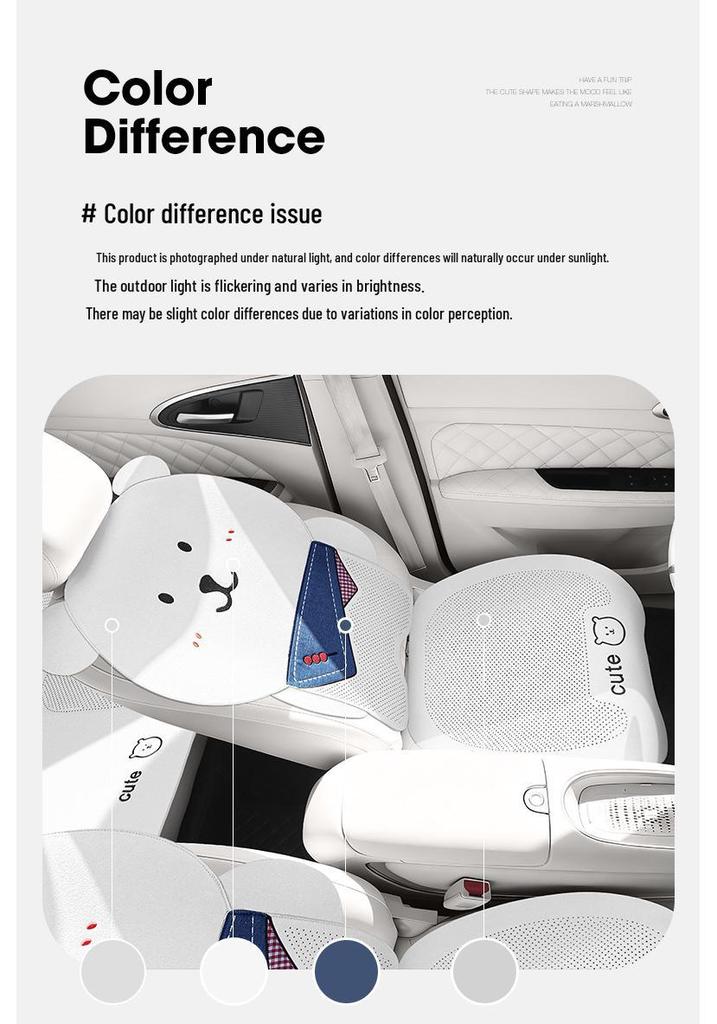 Bear Cartoon Scarf Car Seat Cushion for Women - Fits Volkswagen Magotan, Passat, Sagitar, Lavida - All Seasons