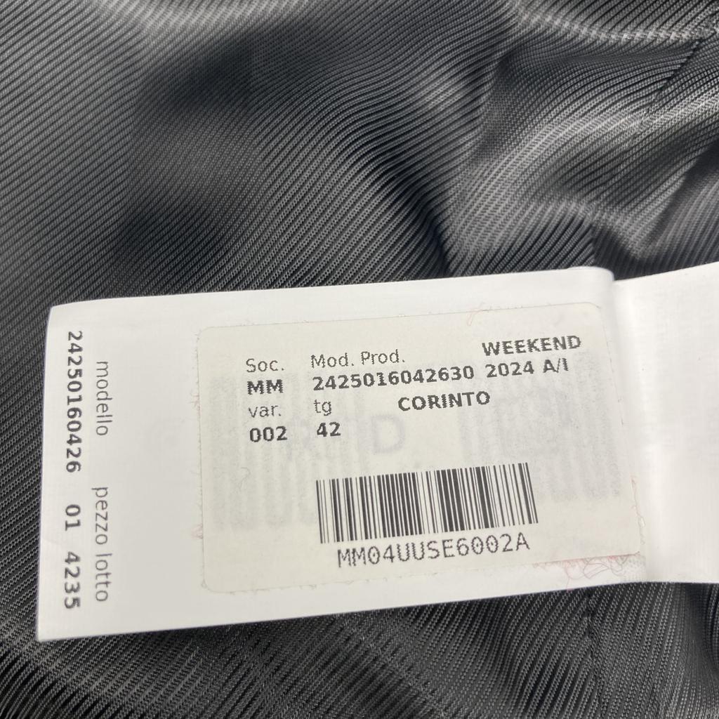 Max MaraWEEKEND 24250160426 Gray 100% Wool Herringbone Semi-Double Long Coat Coat 38 grayUsed