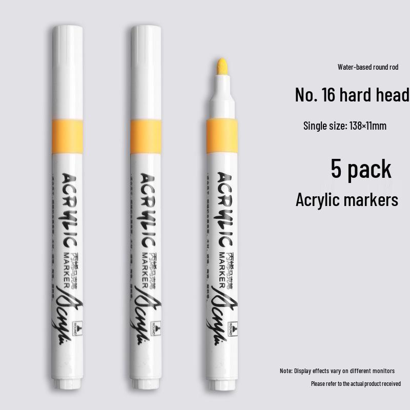 Black Acrylic Marker & Watercolor Brush Pen for Elementary Art - Washable & Layerable Colors for Kindergarten Drawing