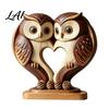 Gingerbread Man Wooden Animal Penguin Statues Owl Fox Ornament with Stable Base, Double Layer