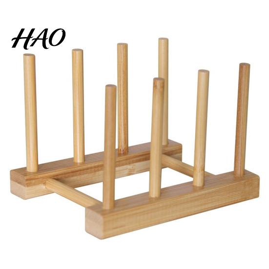 Cabinet Tableware Organizer Kitchen Storage Rack Bamboo Anti-skid Plate Pot Lid Dish Laptop Bowl Drying Holder Organization Cutting Board Drainage