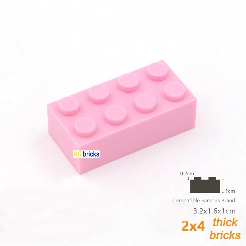 Non-Toxic 50G/20Pcs 3001 2X4 High 8-Hole Building Block Moc Color Loose Parts Compatible With Brick Diy Children'S Toy Assembly